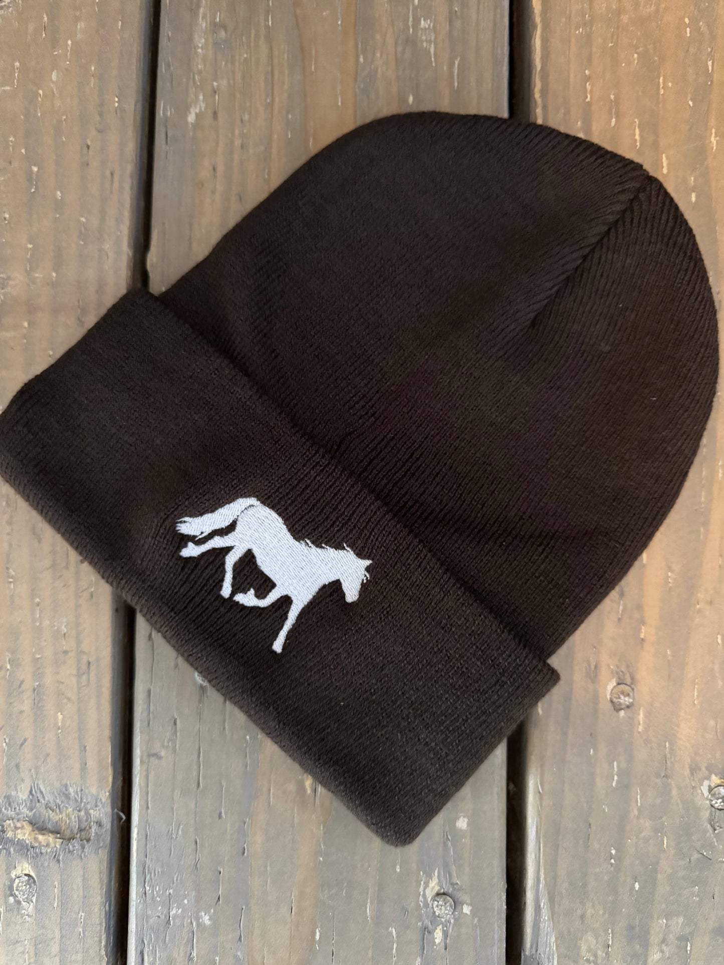 Lucky Horse Beanie (Brown)