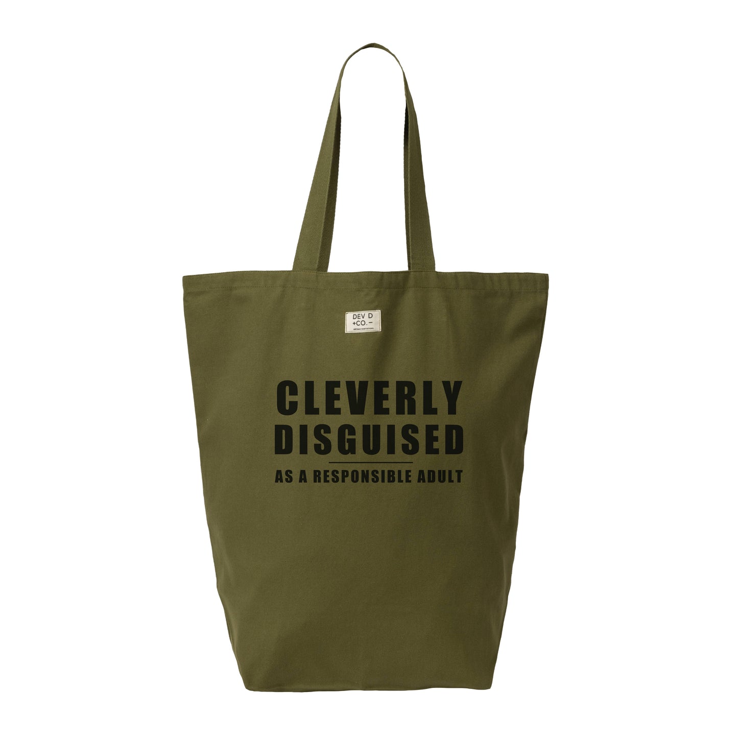 Cleverly Disguised As Responsible Adult - Canvas Tote Bag w/ Pocket