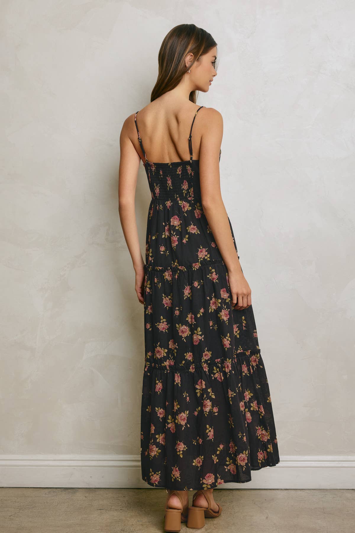 Floral Corset Tiered Maxi Dress