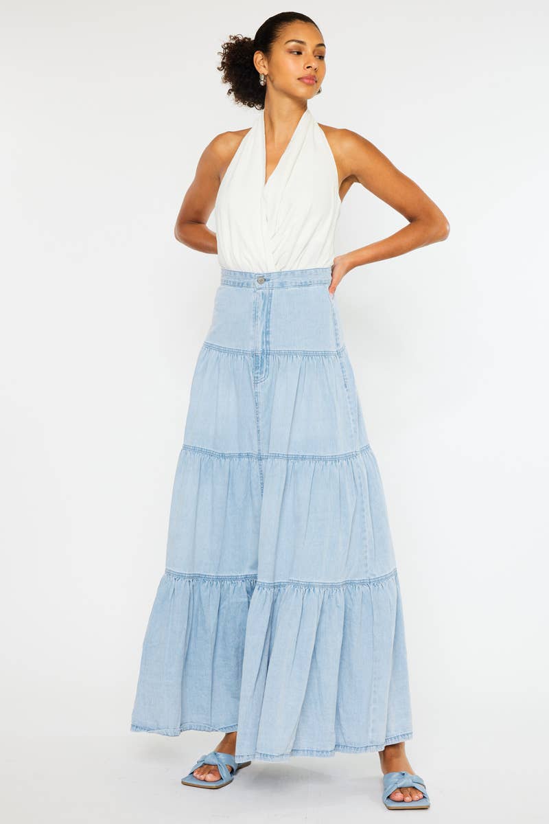 Kancan | MAXI DENIM SKIRT LIGHT