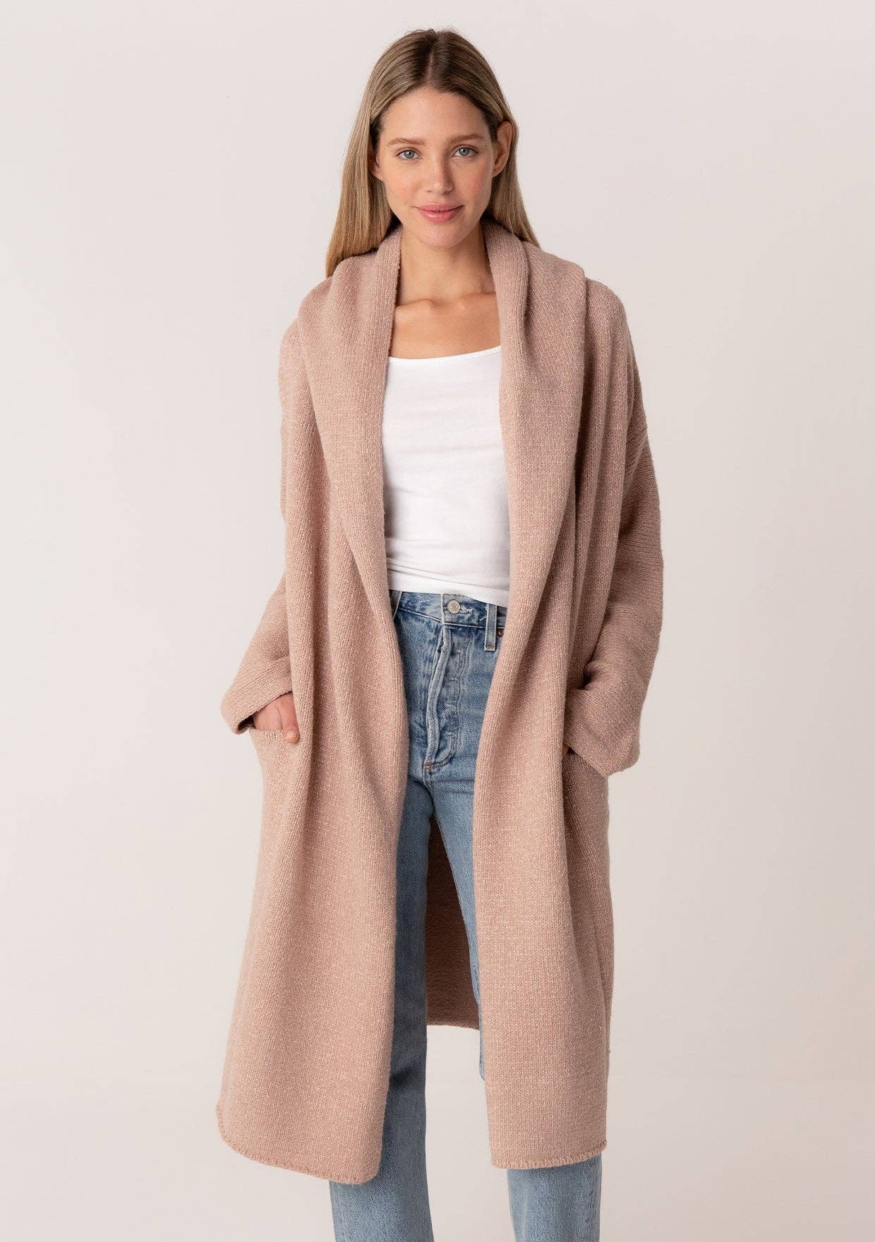 Cozy Oversized Hooded Cardigan W/Pockets