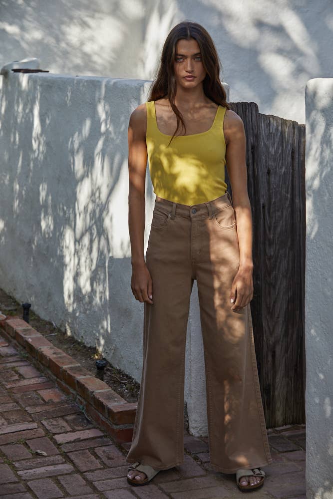 Seamless Ribbed Double Layered Square Bodysuit