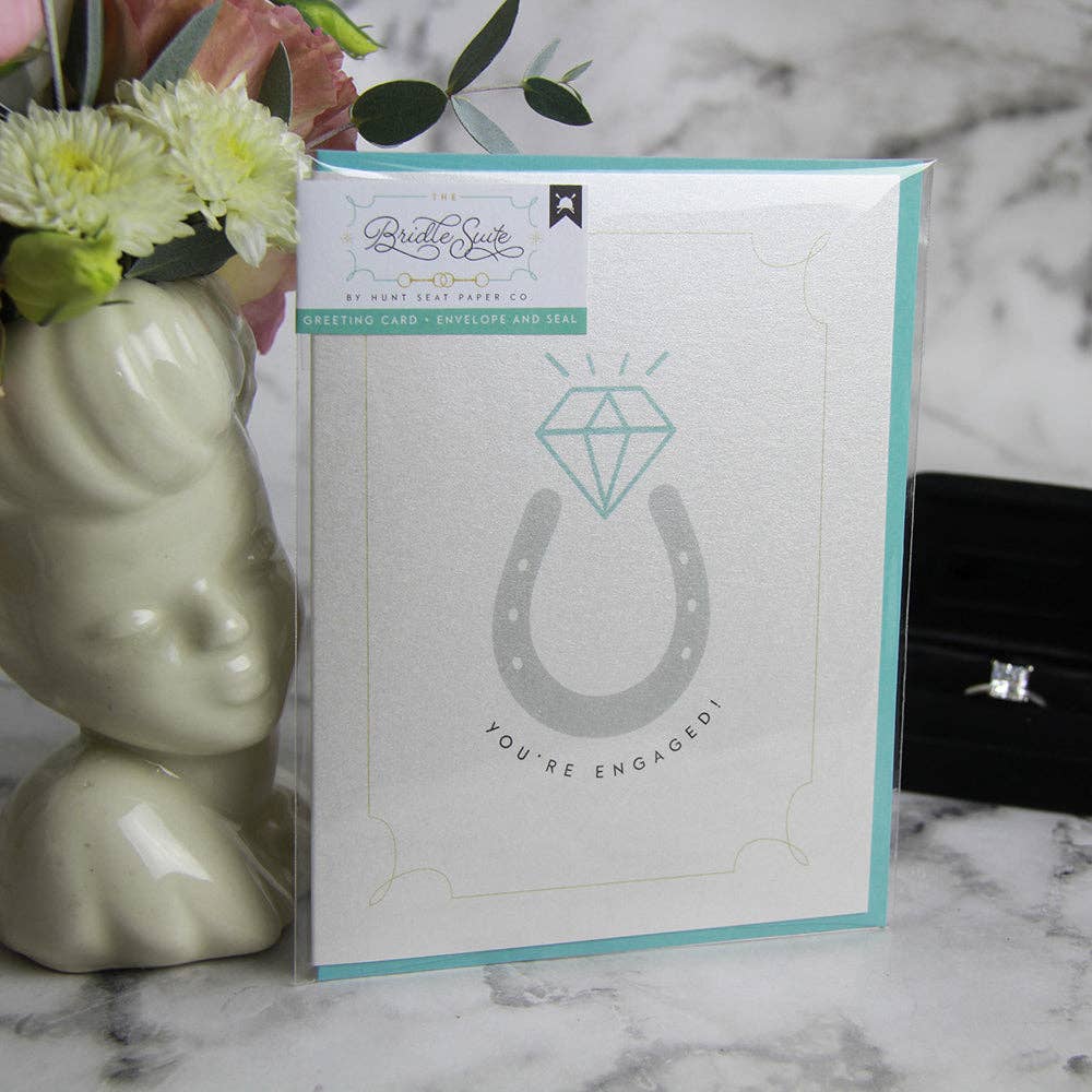 You're Engaged Equestrian Wedding Engagement - Greeting Card