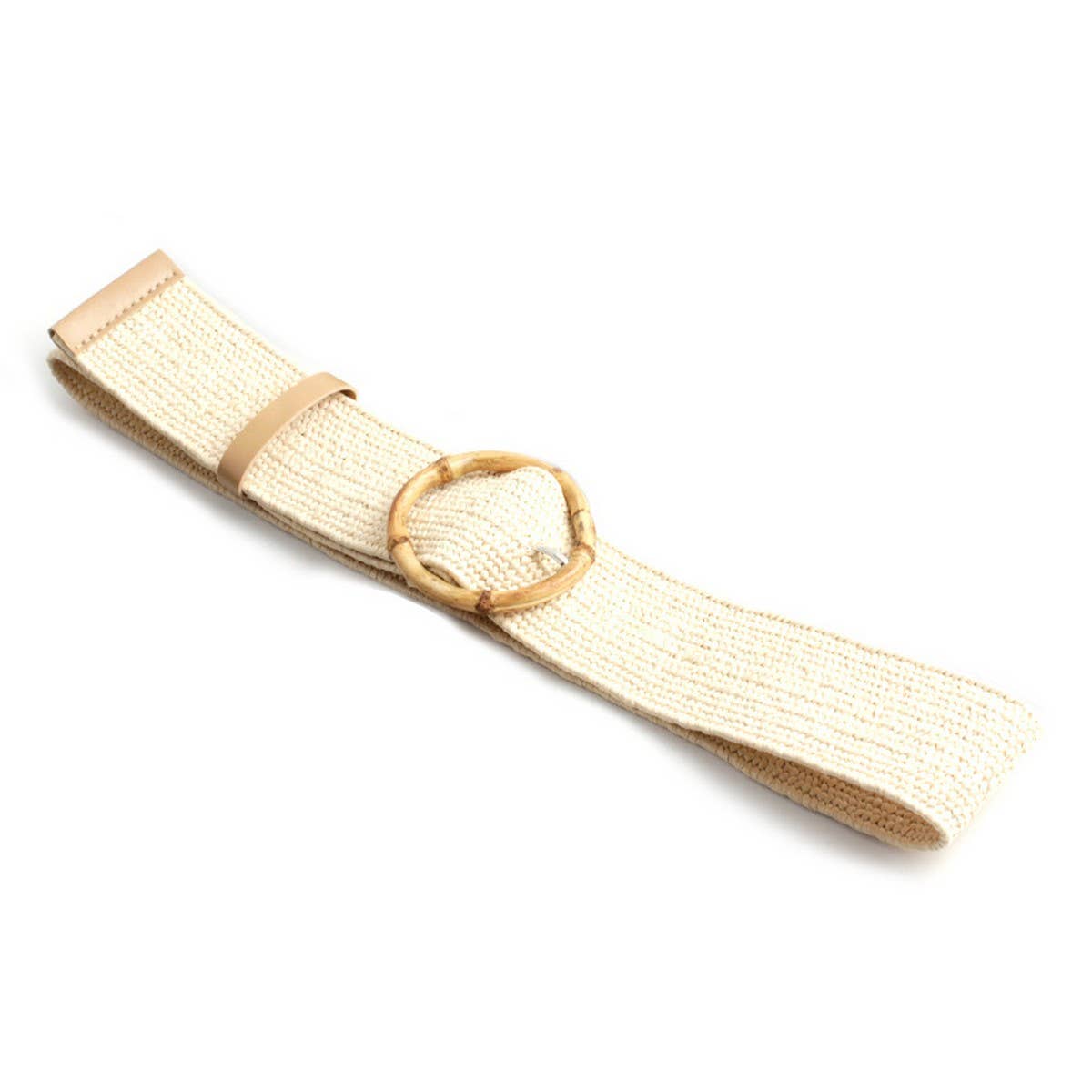ROUND WOODEN BUCKLE BELT - O/S