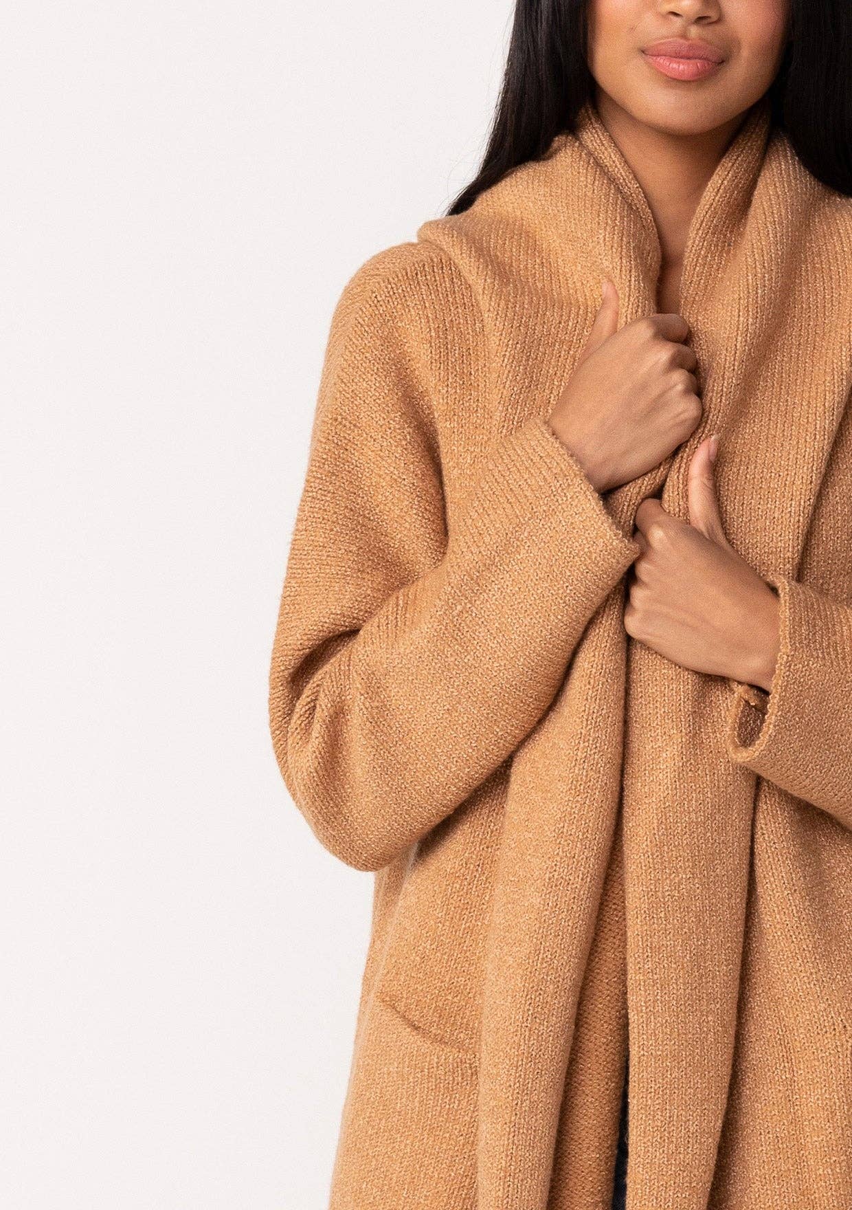 Cozy Oversized Hooded Cardigan W/Pockets