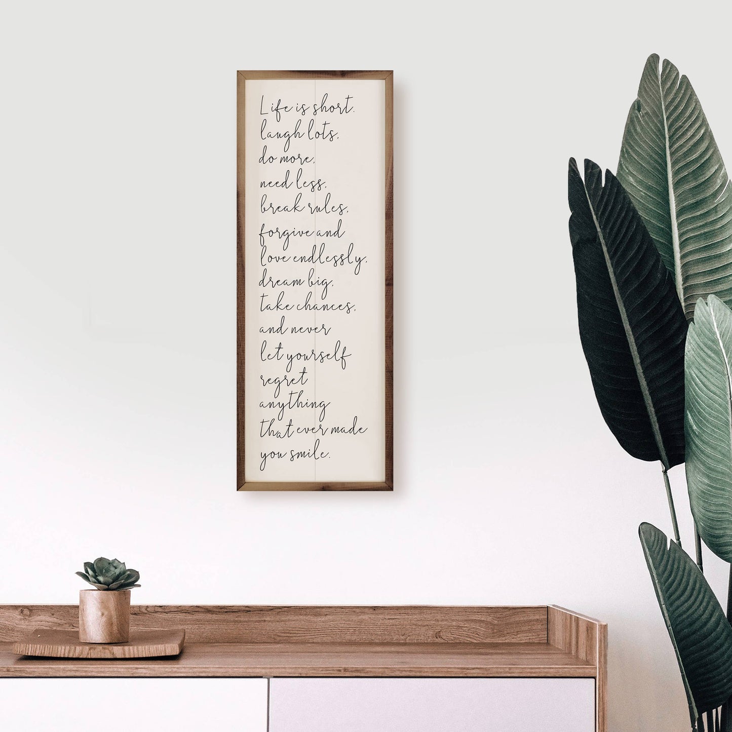 Life Is Short White - 12"x36"x1.5"