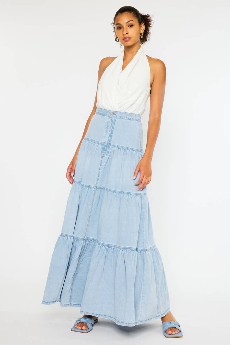 Kancan | MAXI DENIM SKIRT LIGHT