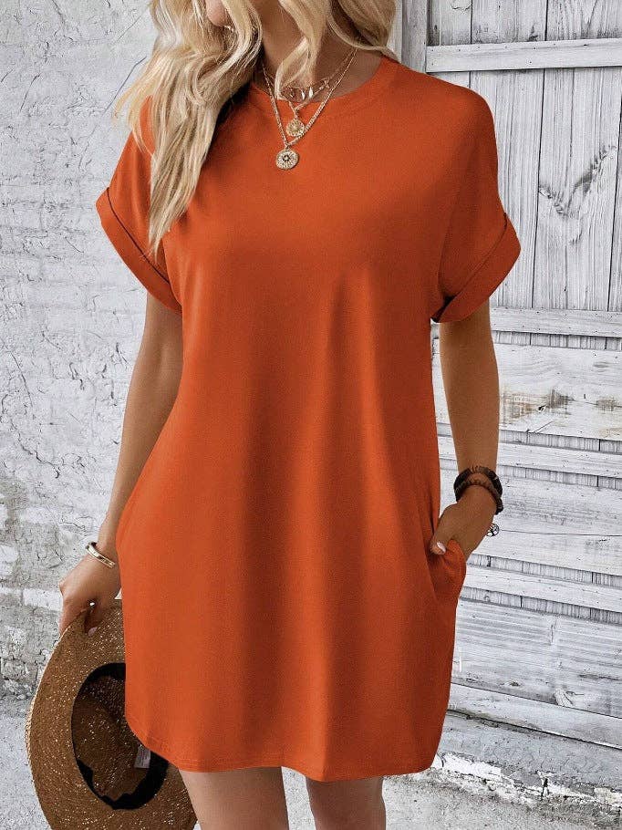 Short Sleeve Dress w/Pockets