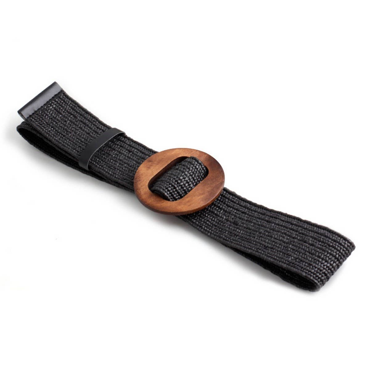ROUND WOODEN BUCKLE BELT - O/S