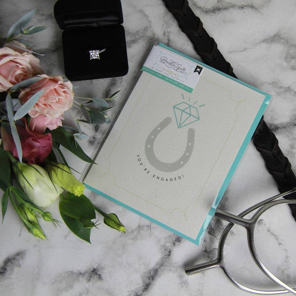 You're Engaged Equestrian Wedding Engagement - Greeting Card