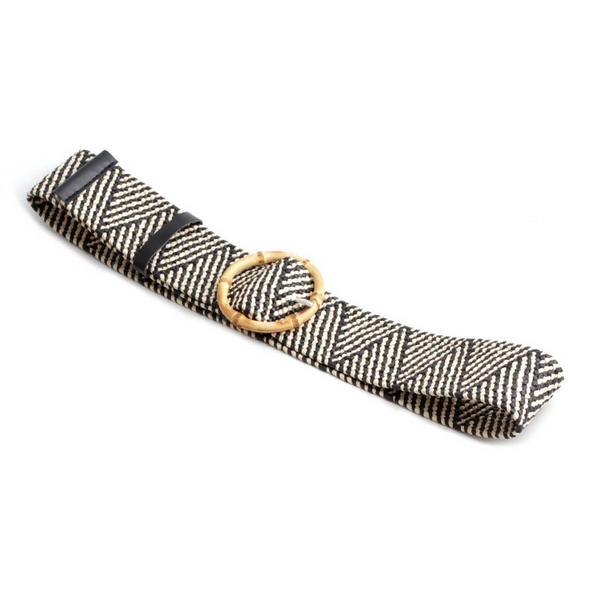 ROUND WOODEN BUCKLE BELT - O/S