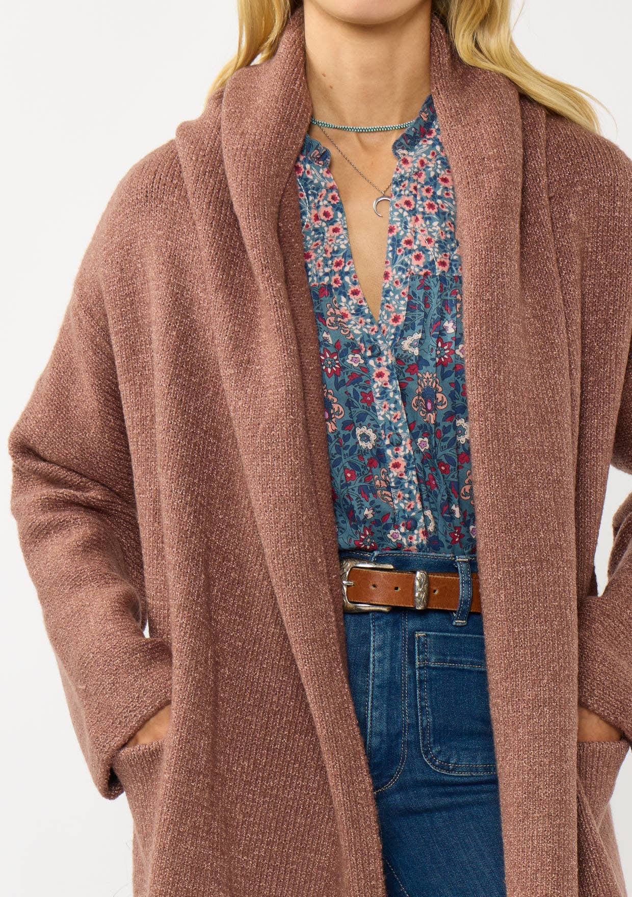 Cozy Oversized Hooded Cardigan W/Pockets