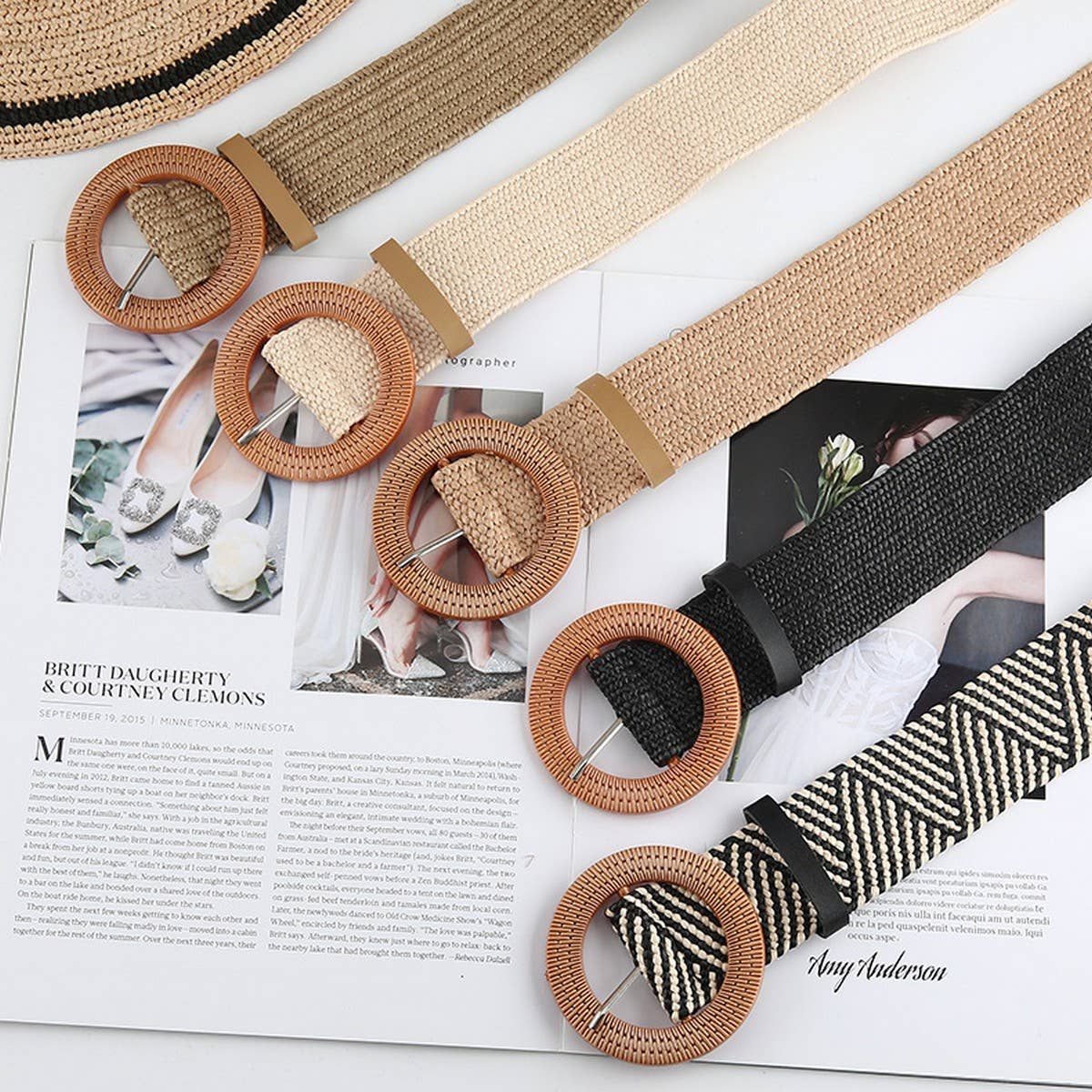 BRAIDED ROUND BUCKLE BELTS - O/S
