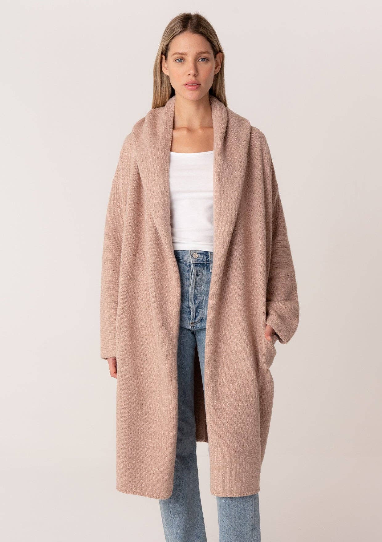 Cozy Oversized Hooded Cardigan W/Pockets