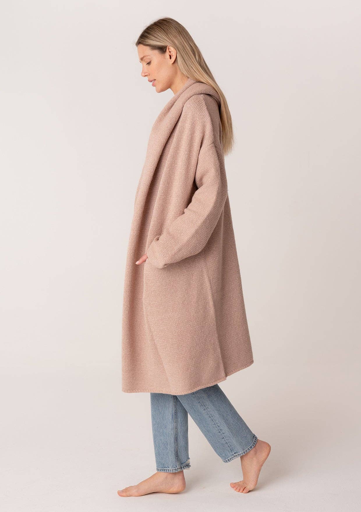 Cozy Oversized Hooded Cardigan W/Pockets
