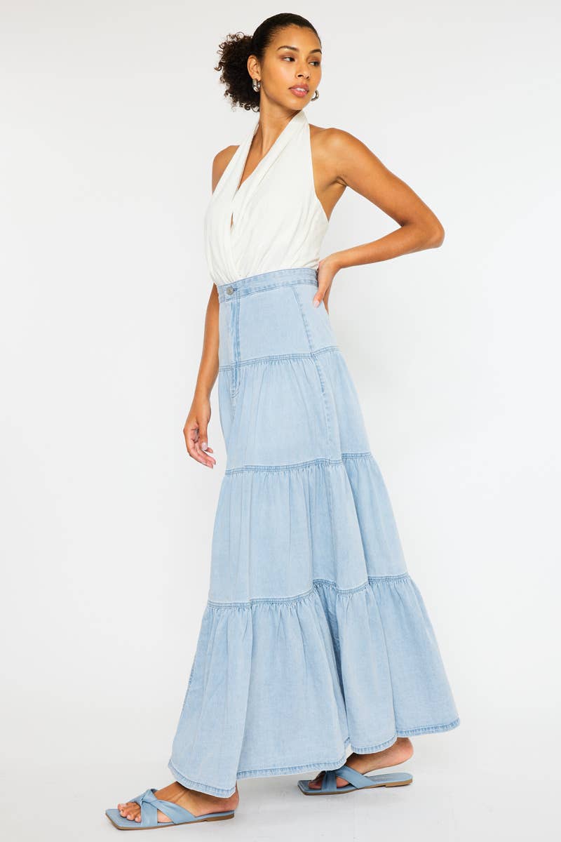 Kancan | MAXI DENIM SKIRT LIGHT