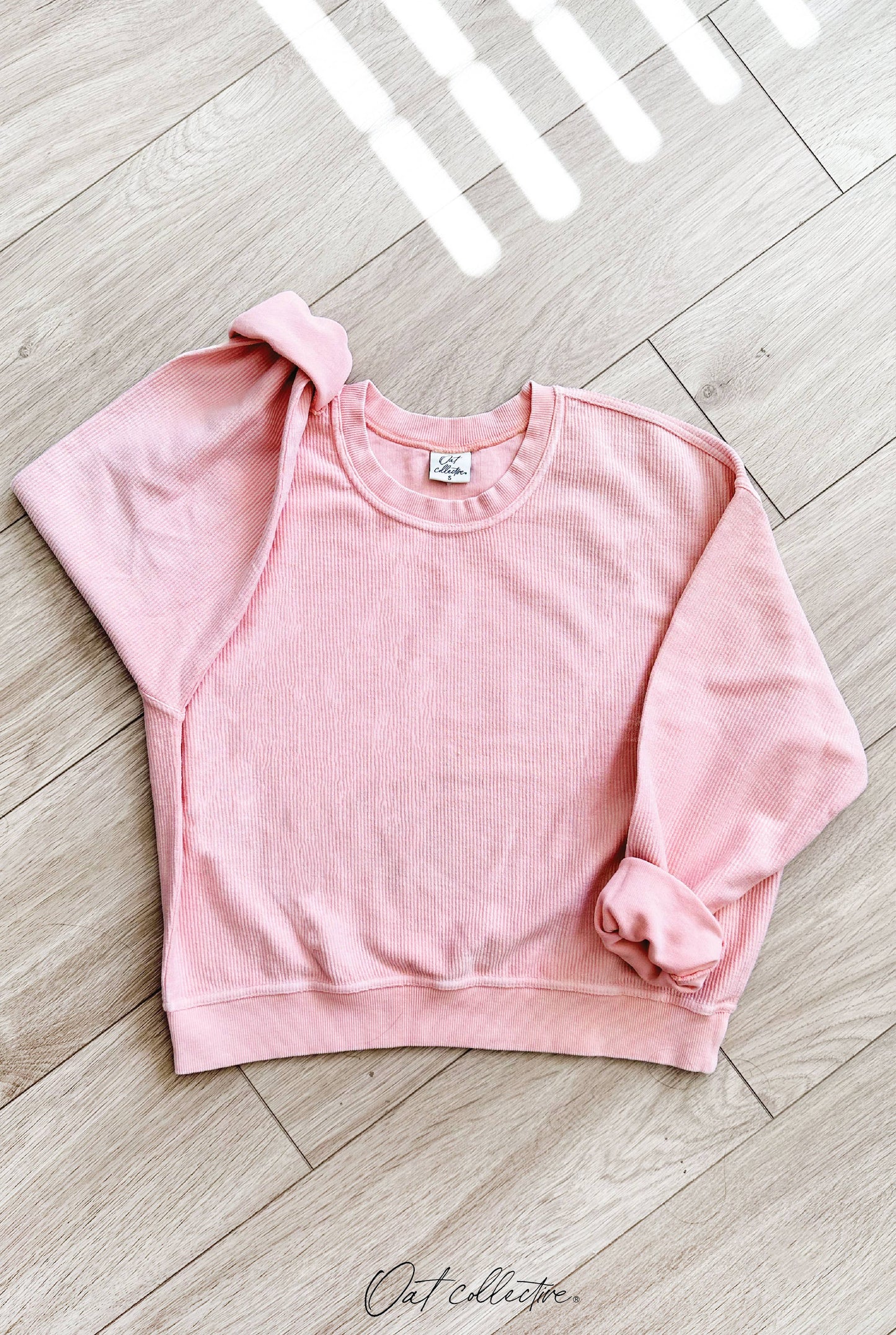 Cropped Thermal Vintage Pullover Latte