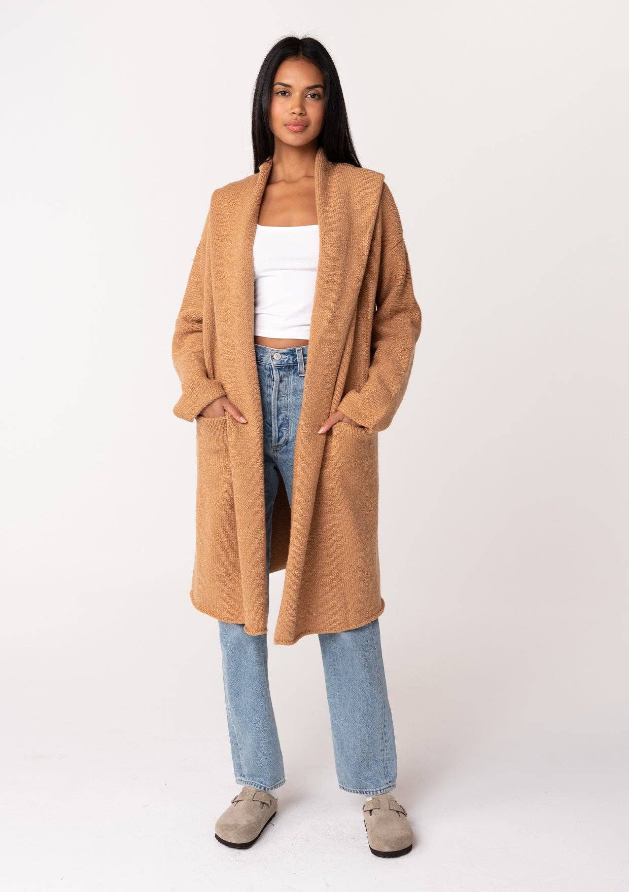 Cozy Oversized Hooded Cardigan W/Pockets