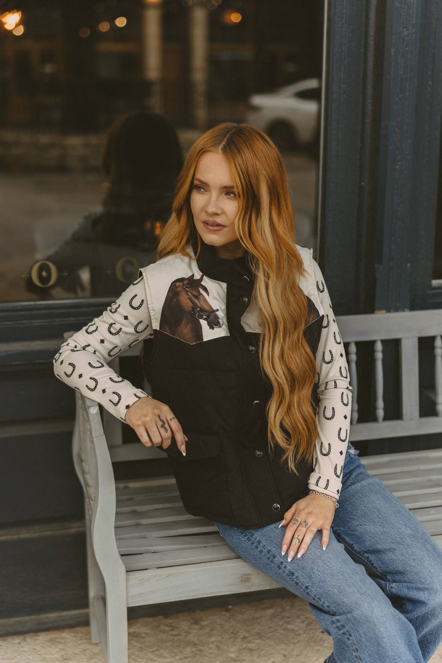 HORSESHOE RIBBED LAYERING LONG SLEEVE