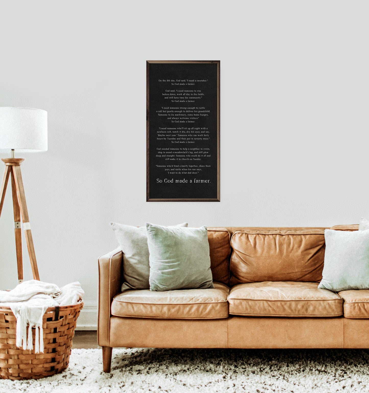 So God Made A Farmer Speech Black - 18"x36"