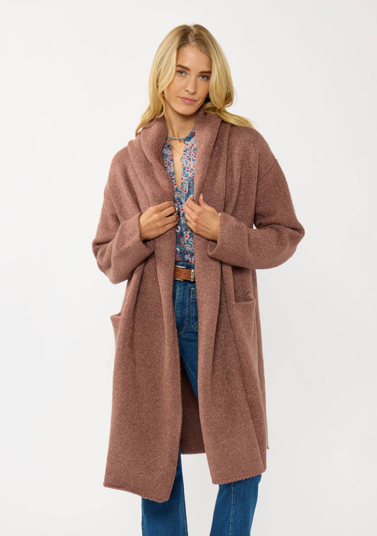 Cozy Oversized Hooded Cardigan W/Pockets