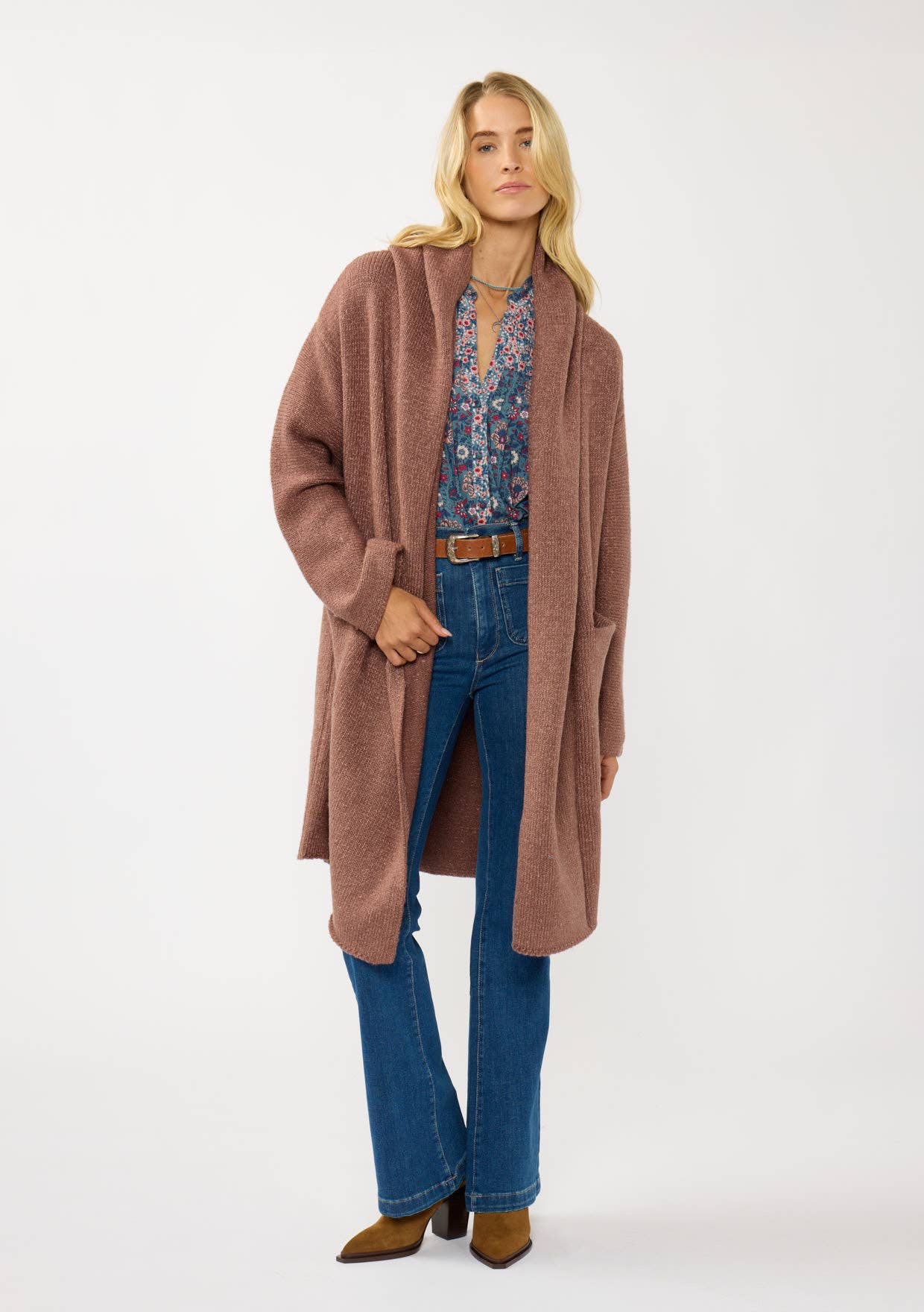 Cozy Oversized Hooded Cardigan W/Pockets