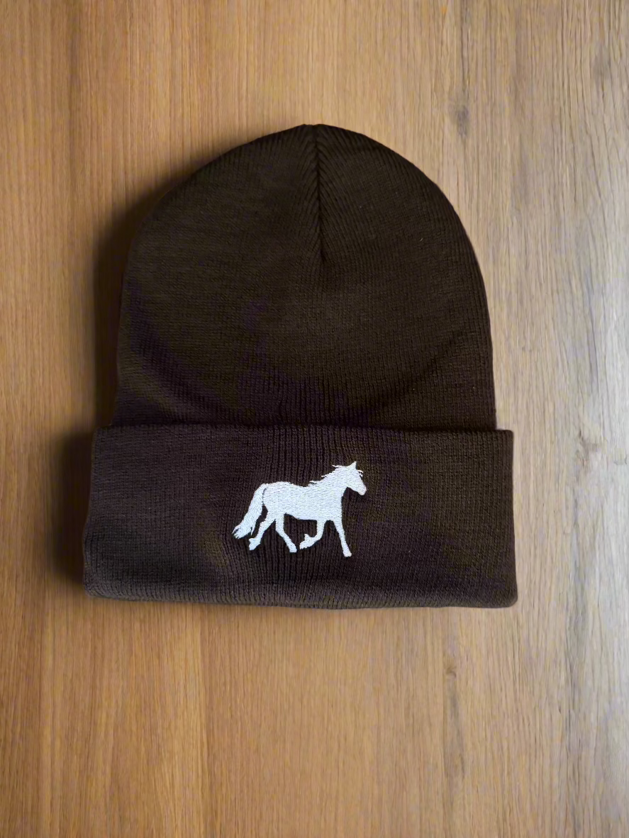 Lucky Horse Beanie (Brown)