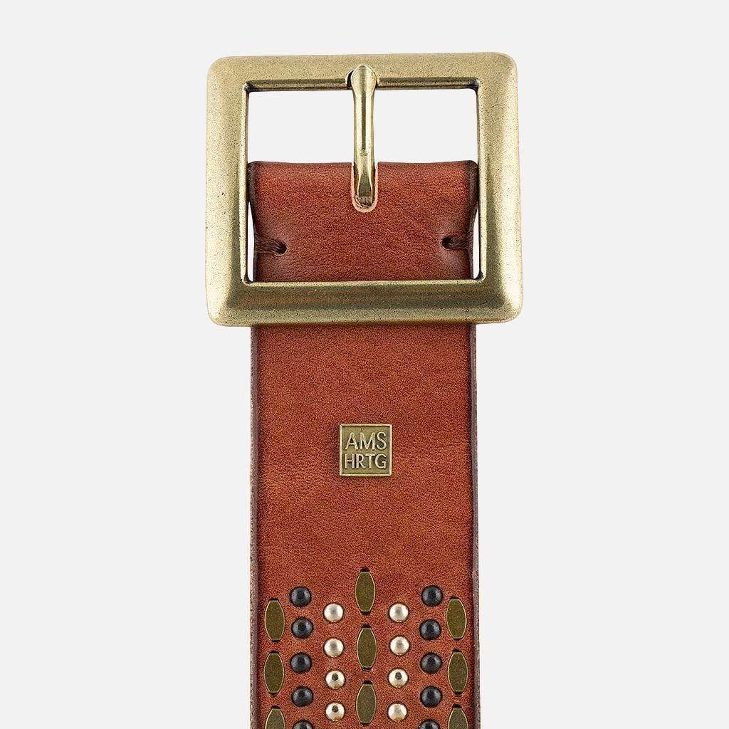 Daya | Studded Leather Belt - Black Embellished Belt