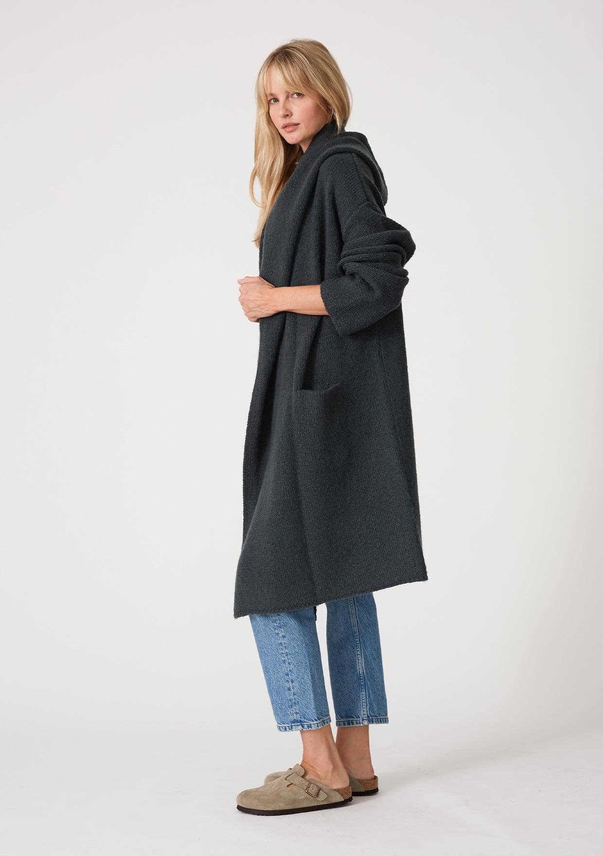 Cozy Oversized Hooded Cardigan W/Pockets