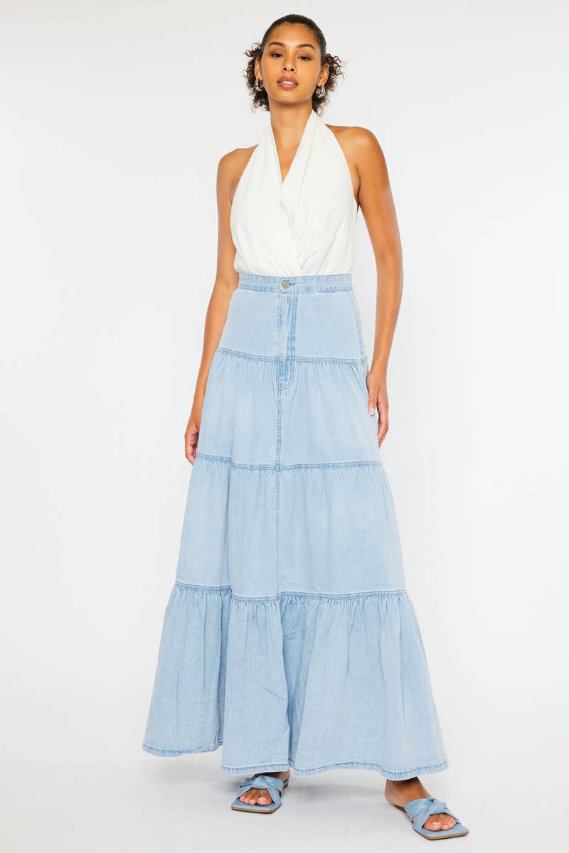 Kancan | MAXI DENIM SKIRT LIGHT
