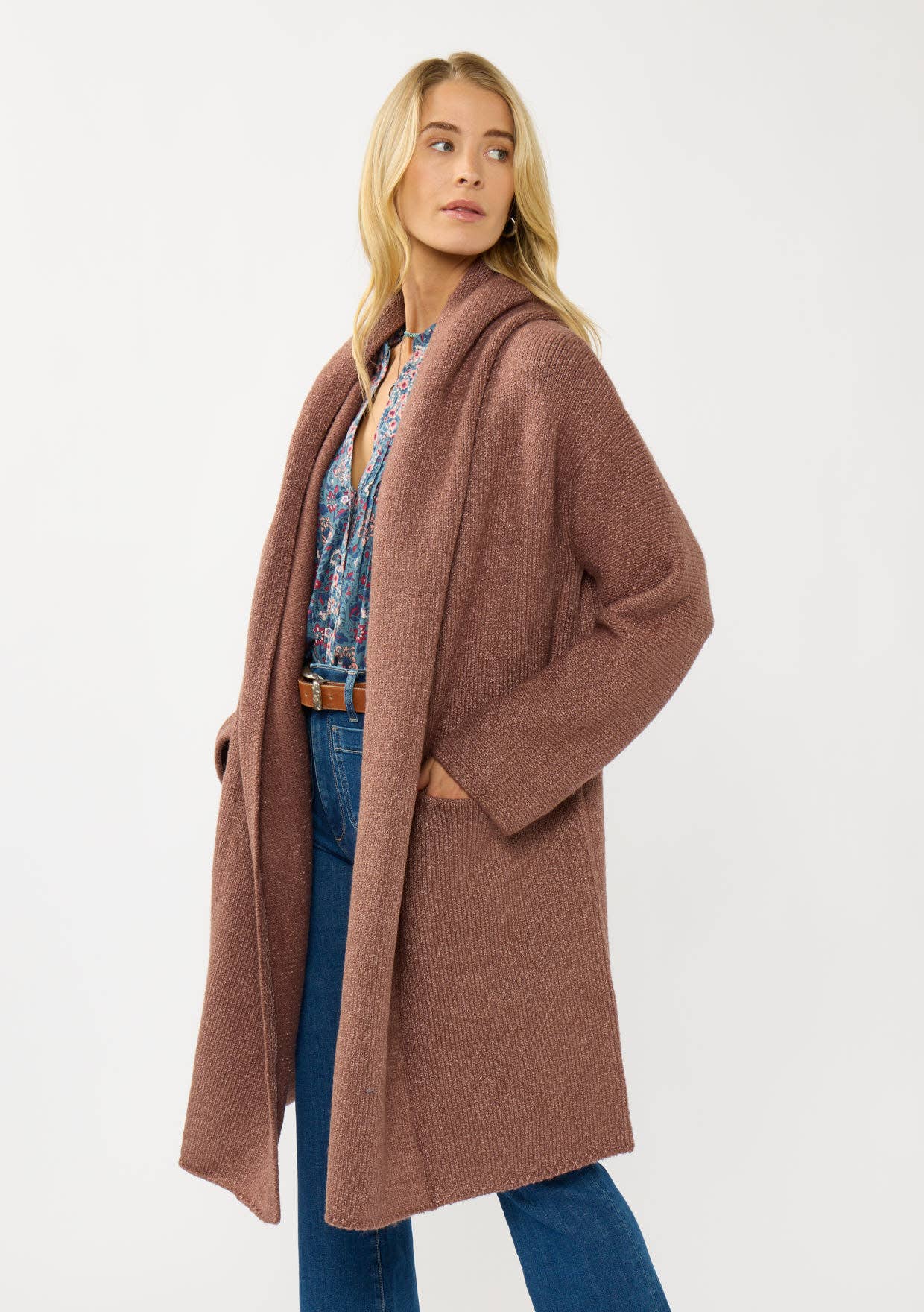 Cozy Oversized Hooded Cardigan W/Pockets