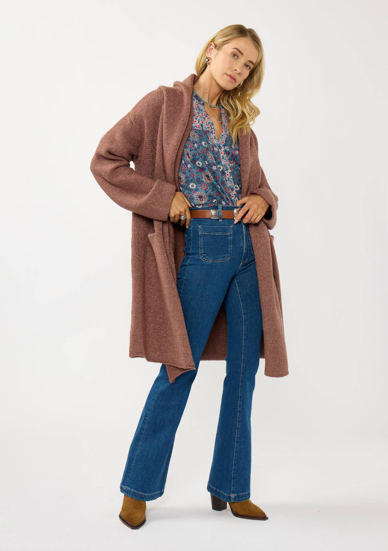 Cozy Oversized Hooded Cardigan W/Pockets