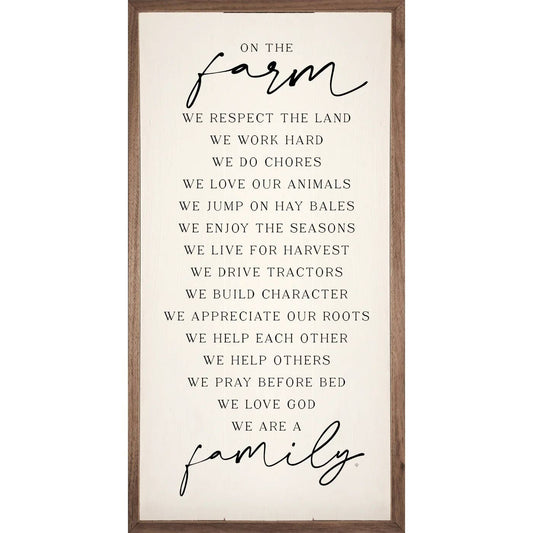 On The Farm We Are Family White - 18"x36"x1.5"