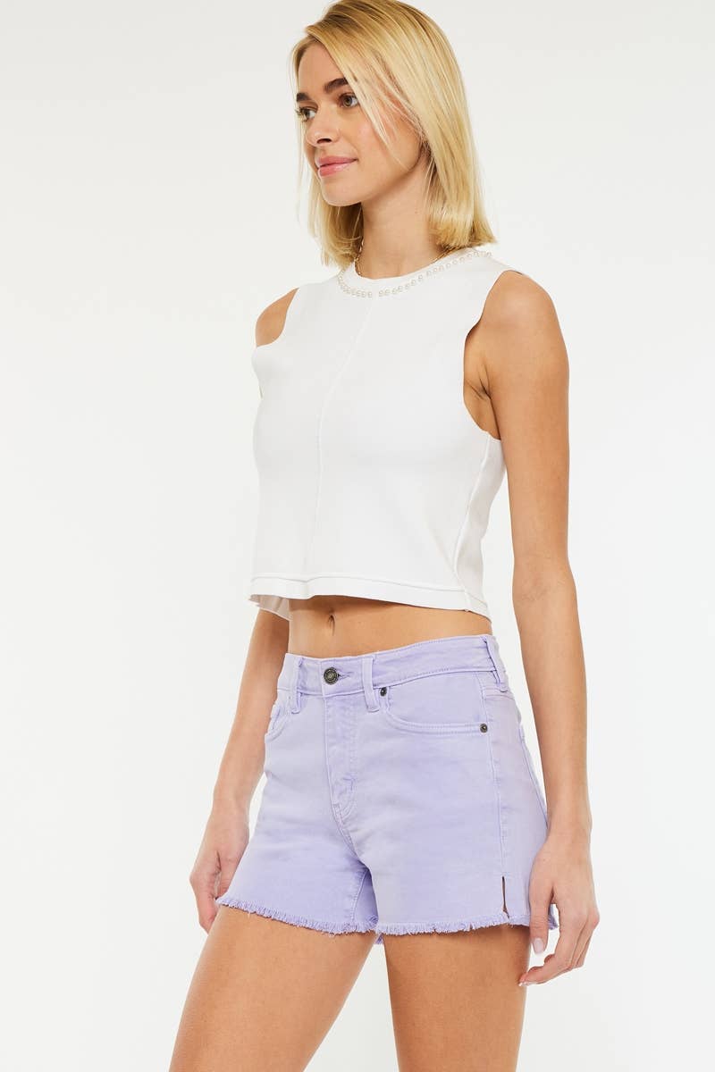KanCan | HIGH RISE LAVENDER SHORTS LAVENDER