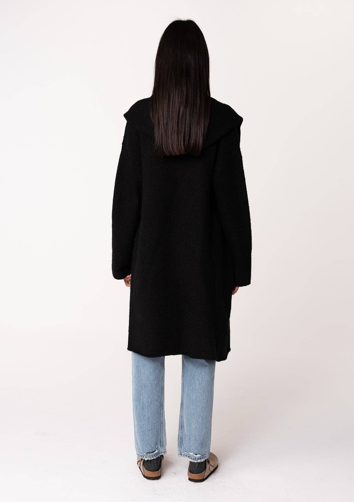 Cozy Oversized Hooded Cardigan W/Pockets