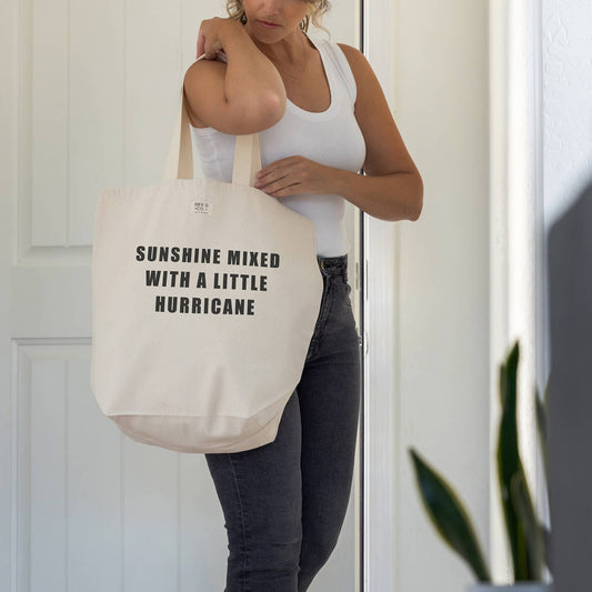 Sunshine Mixed With Hurricane - Canvas Tote Bag with Pocket