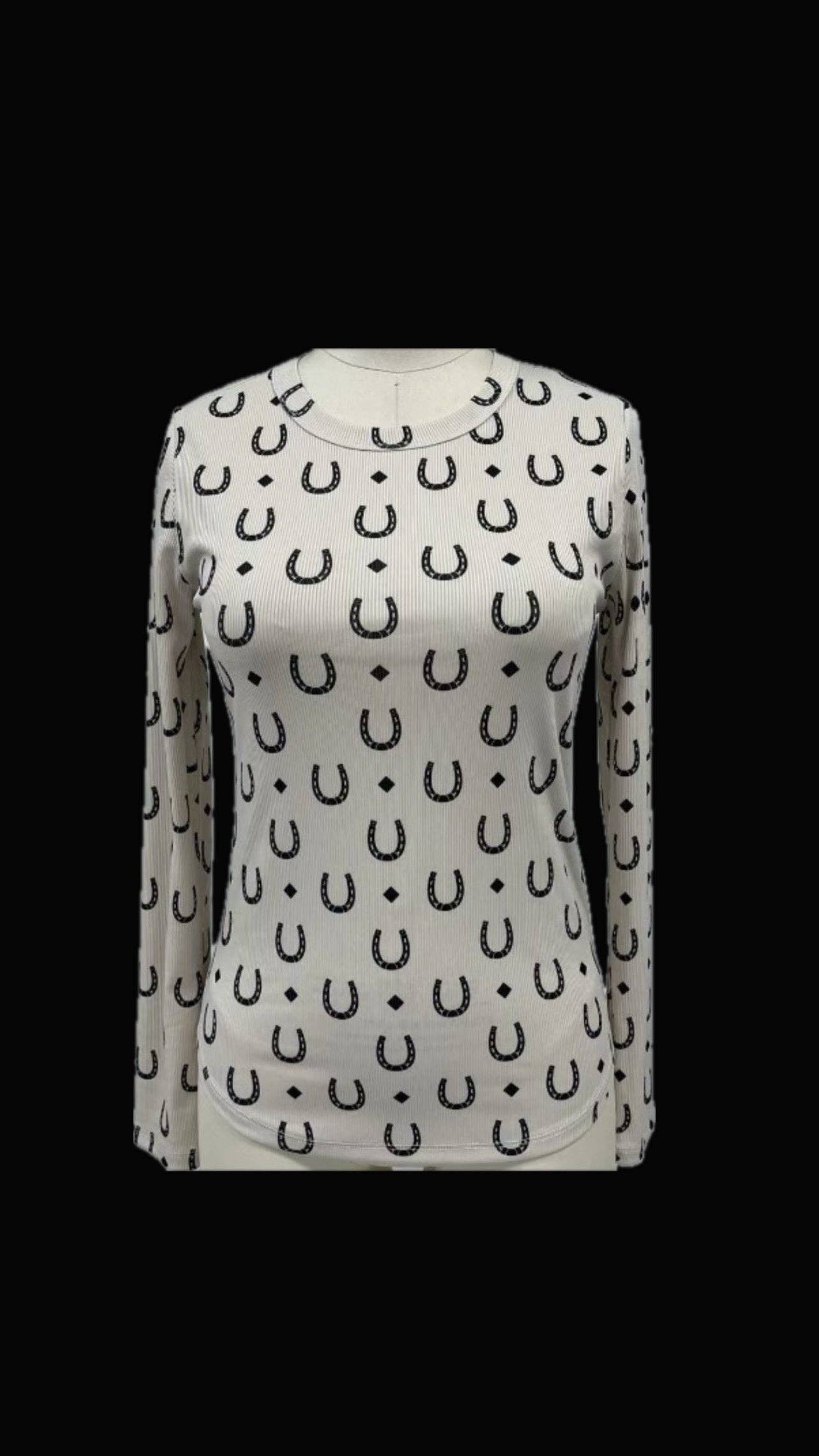 HORSESHOE RIBBED LAYERING LONG SLEEVE