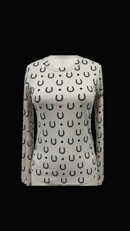 HORSESHOE RIBBED LAYERING LONG SLEEVE