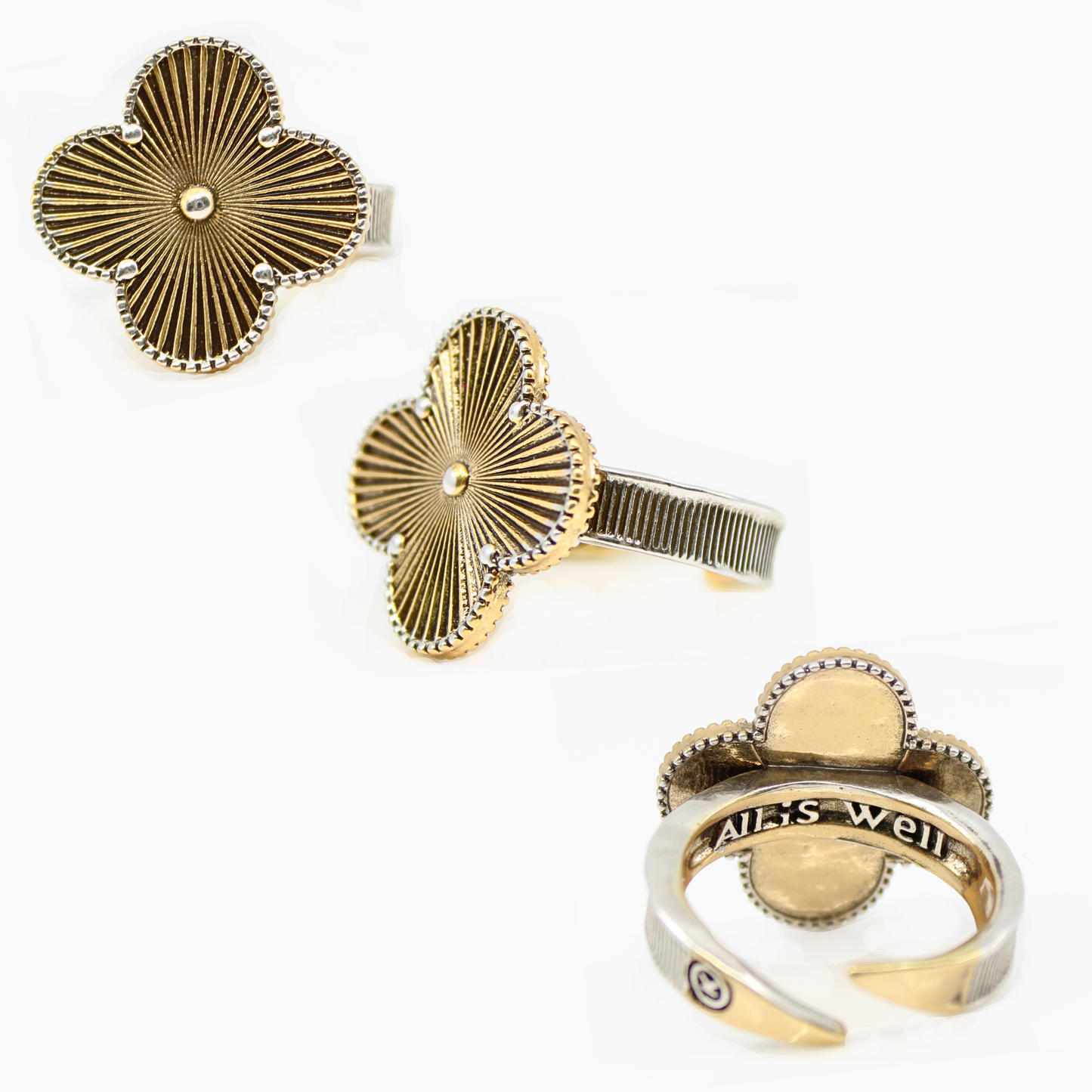 All Is Well Clover Adjustable Ring