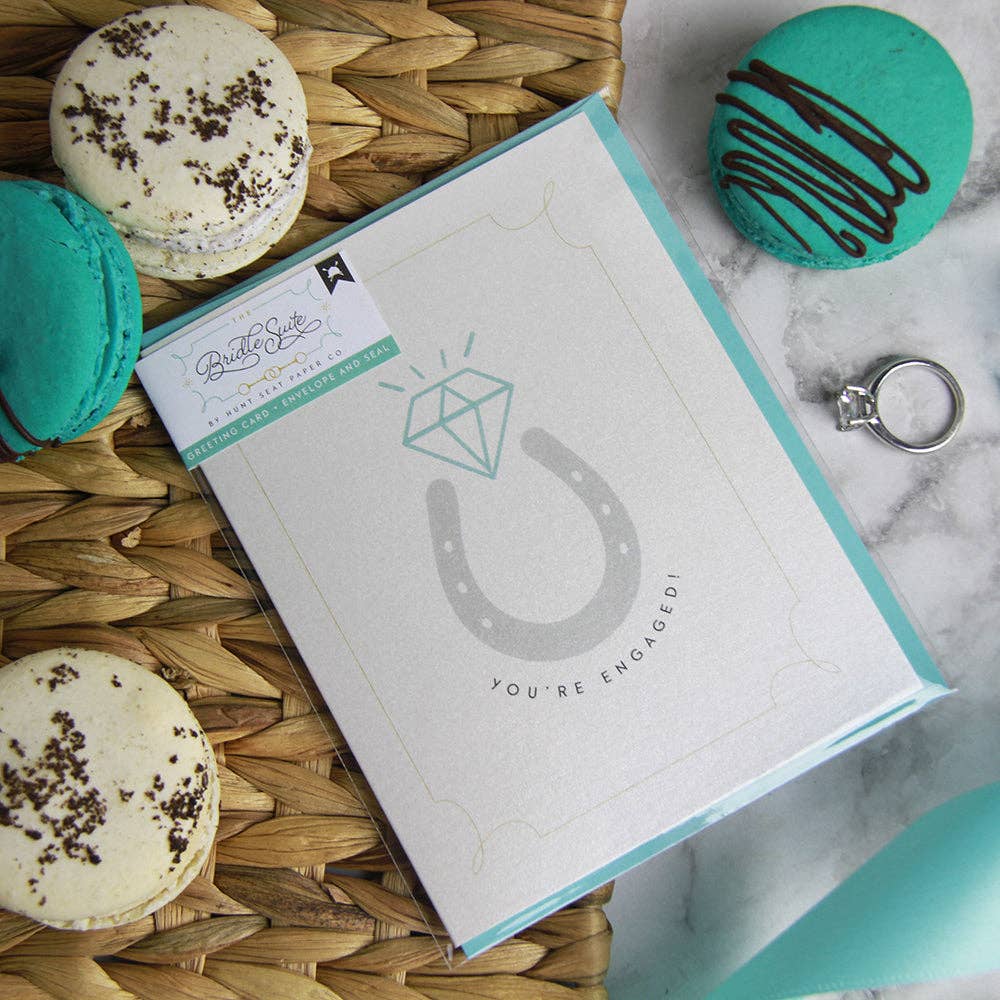 You're Engaged Equestrian Wedding Engagement - Greeting Card