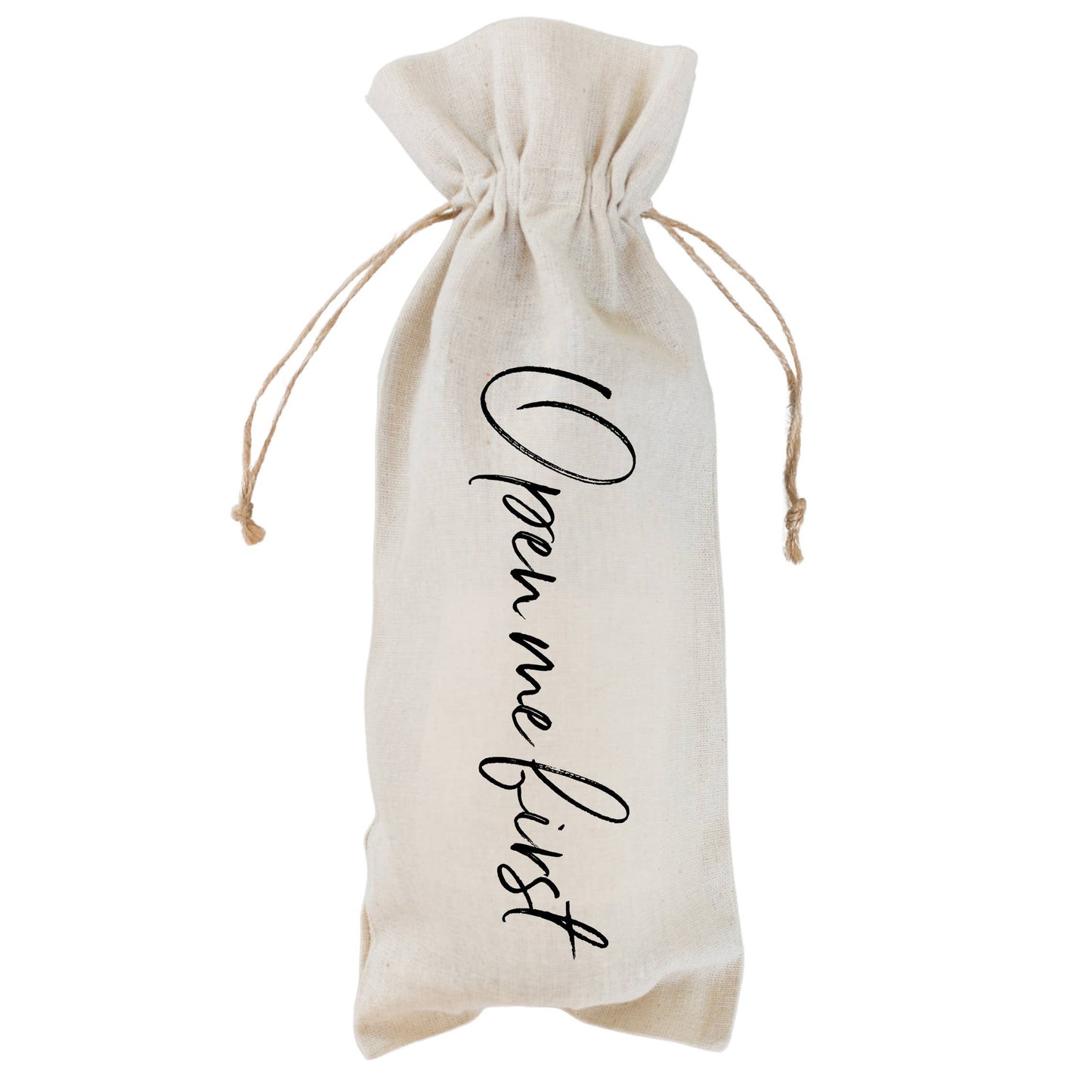 Open Me First Wine Bag