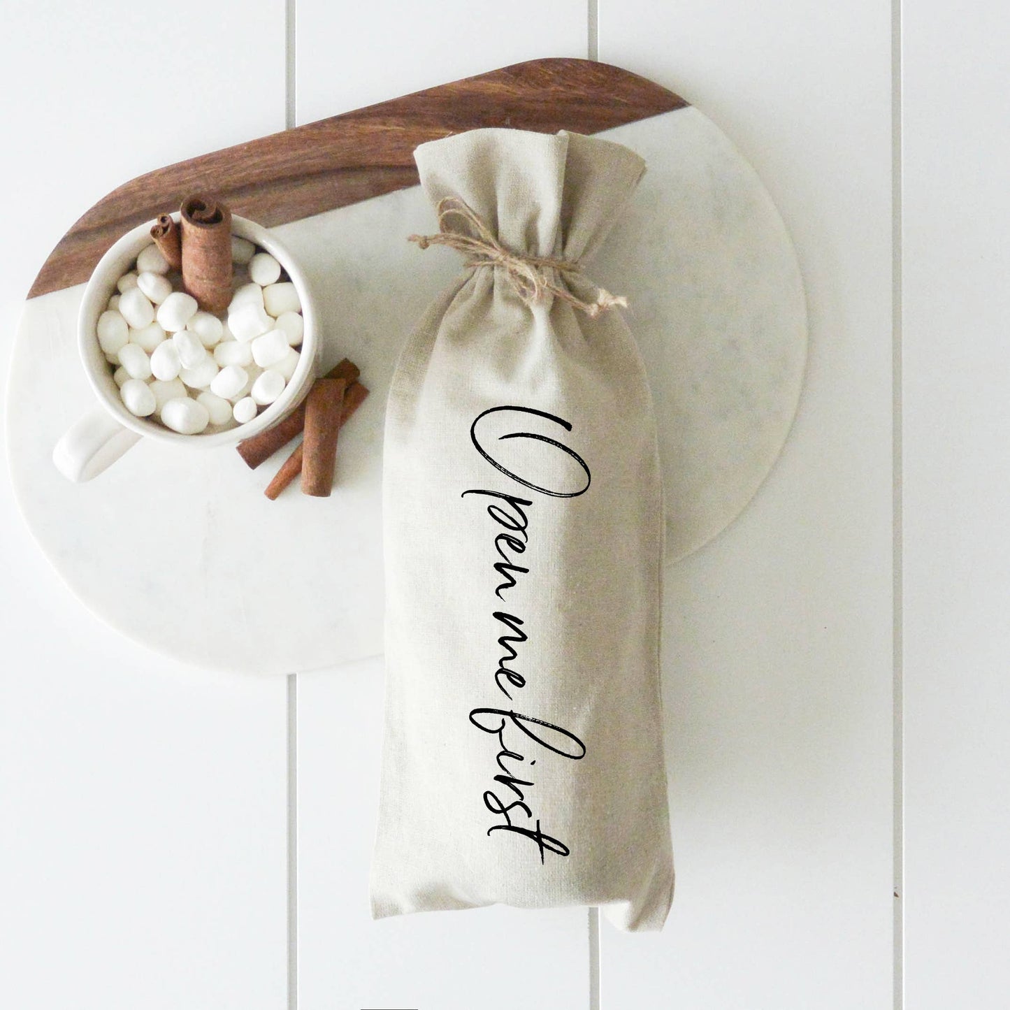 Open Me First Wine Bag