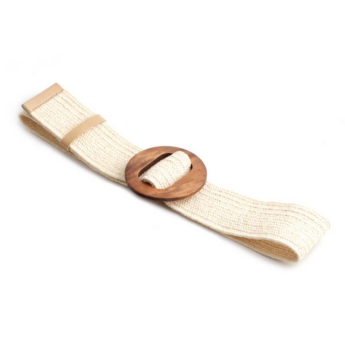 ROUND WOODEN BUCKLE BELT - O/S