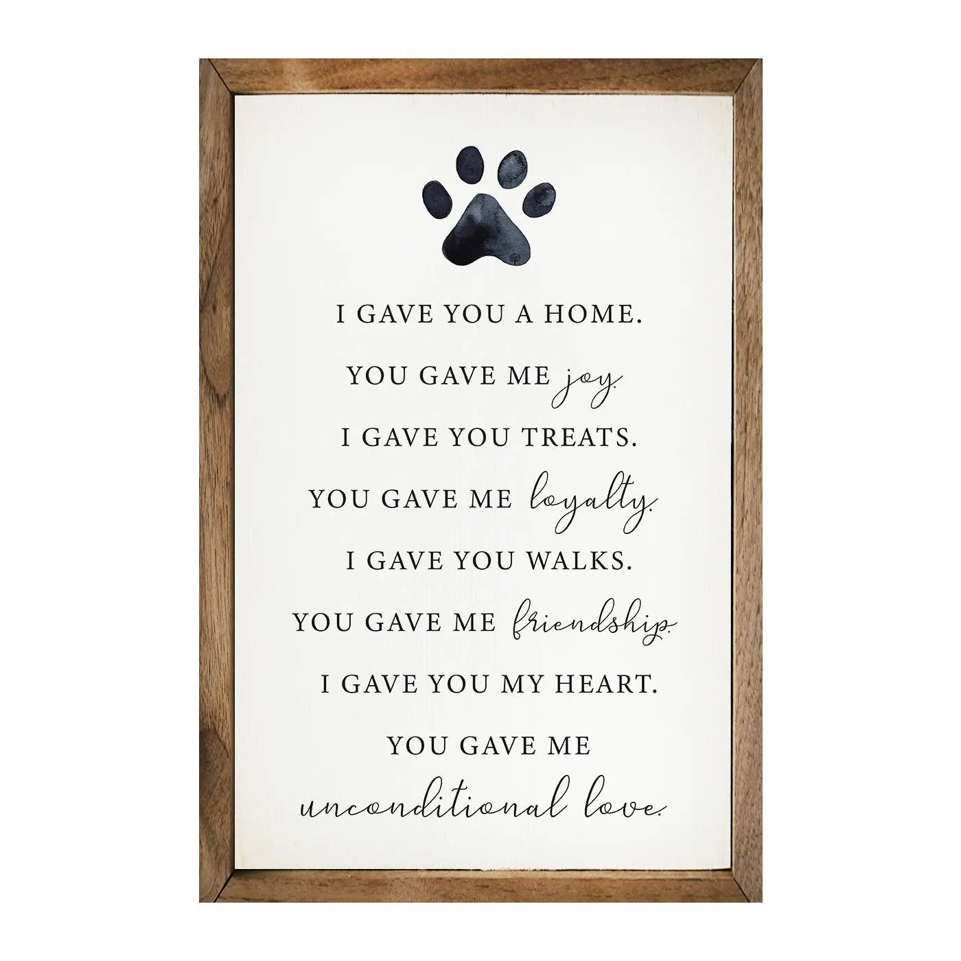 I Gave You A Home Paw  - 5"x8"x1.5"