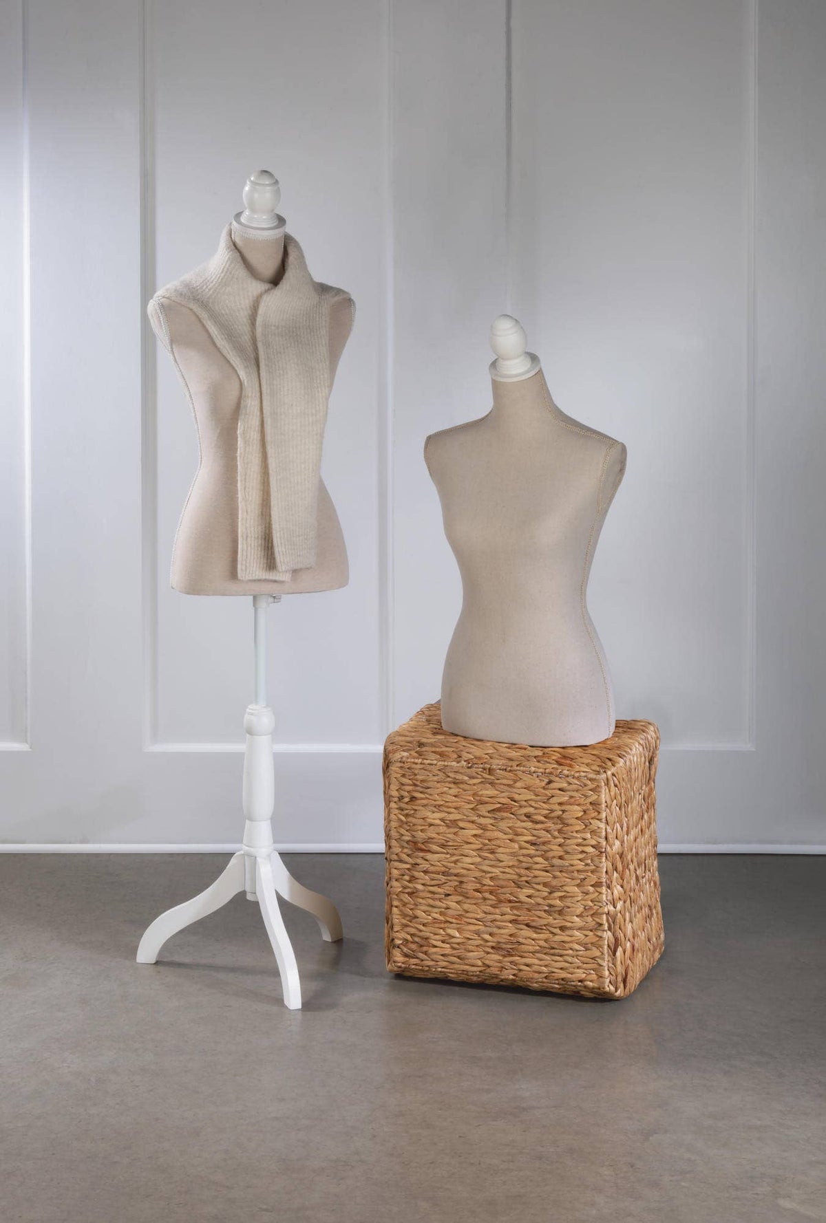 Linen & Burlap Floor or Tabletop Body Forms - Fiberglass