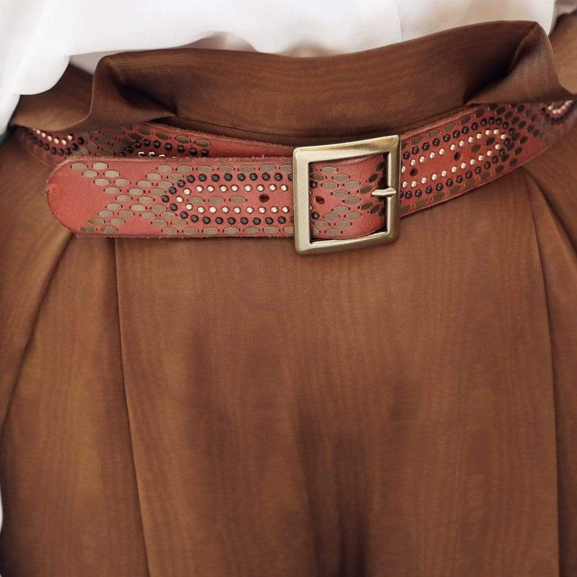 Daya | Studded Leather Belt - Black Embellished Belt