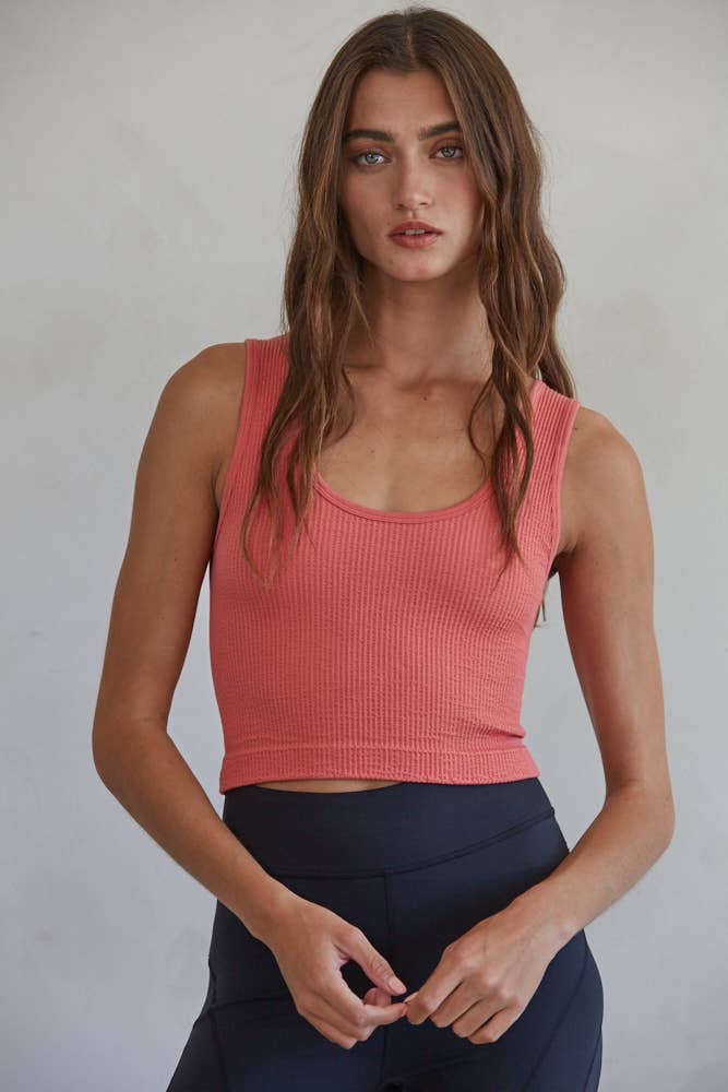 Seamless U/V Neck Sleeveless Reversible Tank