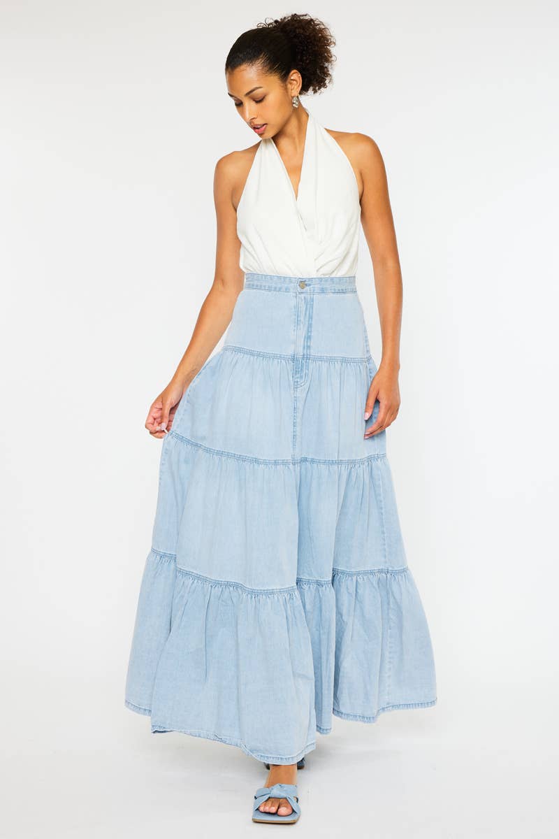 Kancan | MAXI DENIM SKIRT LIGHT