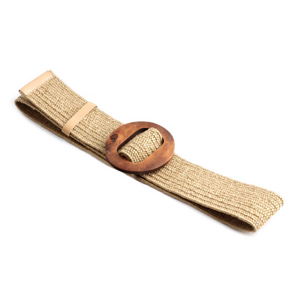 ROUND WOODEN BUCKLE BELT - O/S