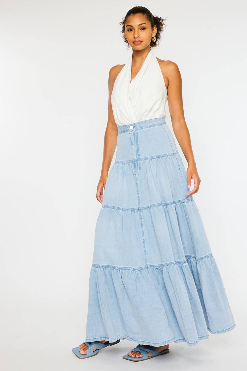 Kancan | MAXI DENIM SKIRT LIGHT